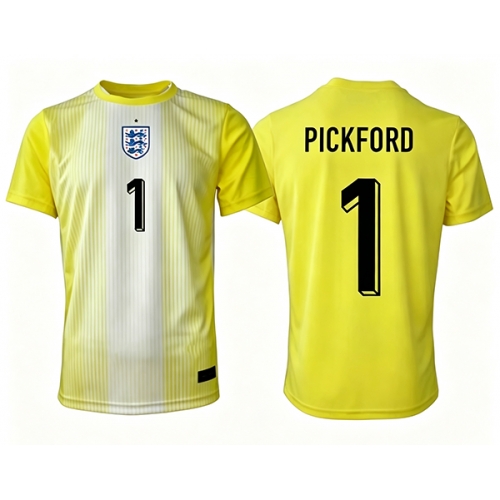 Billige Fotballdrakt England Jordan Pickford #1 Keeper Replika Bortedrakt VM 2026 Kortermet Billige Fotballdrakt England Jordan Pickford #1 Keeper Replika Bortedrakt VM 2026 Kortermet